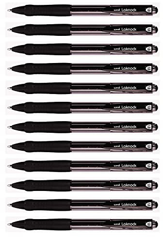 Uniball Laknock Druckkugelschreiber nachfüllbar Strichstärke M Strichfarbe schwarz 12er Pack