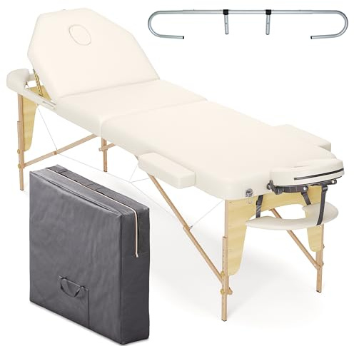 Beltom® LETTINO MASSAGGIO PANNA 3 ZONE NUOVO MODELLO 195/225 X 70 CM + PORTAROTOLO + PANNELLO REIKI + ANGOLI ARROTONDATI RINFORZATI - LETTINI MASSAGGI PORTATILE PIEGHEVOLE ESTETICA FISIOTERAPIA TATTOO