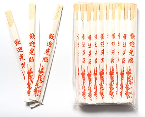 Disposable Wooden Chopsticks (Pack 100) - great for parties, bbqs, picnics and events