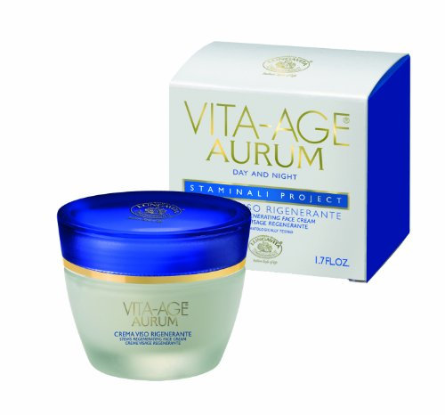 Bottega di LungaVita CREMA VISO RIGENERANTE VITA-AGE AURUM - Trattamento viso giorno antiage- azione ristrutturante, rigenerante, elasticizzante e nutriente - Vaso da 50 ml