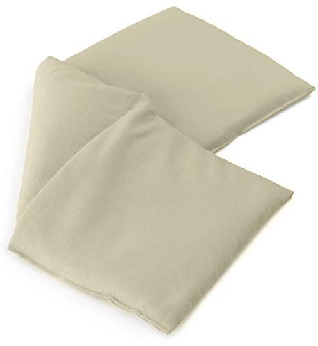 Coussin aux pépins de raisin 20x50cm compartimenté en trois - Tissu biologique nature - Coussin bouillotte et compresse froide aux pépin
