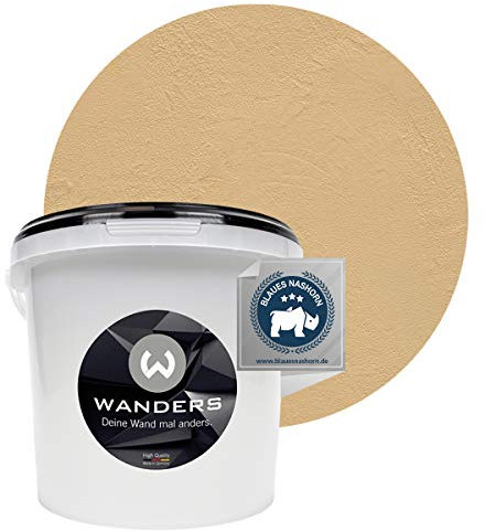 Wanders24 Venezia Stein-Optik (3 Liter, Creme) Wandfarbe zum Spachteln, 6 Farbtöne erhältlich, Italien für Zuhause, Strukturpaste Made in Germany