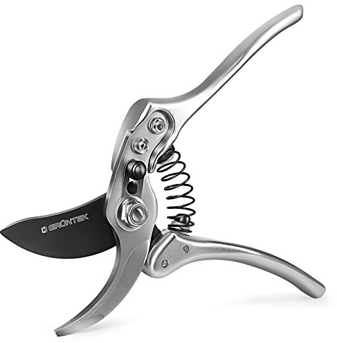 GRÜNTEK Sécateur de Jardin Professionnel SILVERCUT 230 mm, Ciseaux Jardinage Prining Shears Bypass lame 65mm. Qualité professionnelle.