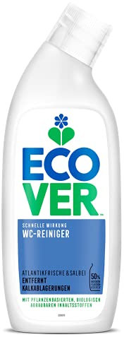 ECOVER WC Reiniger Atlantikfrische & Salbei, Toilettenreiniger mit pflanzenbasierten Inhaltsstoffen, kraftvoller Reiniger und Urinsteinentferner mit Zitronensäure