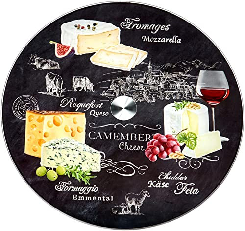 Unbekannt Cheese Lazy Susan - Tagliere per Formaggi, in Vetro temprato