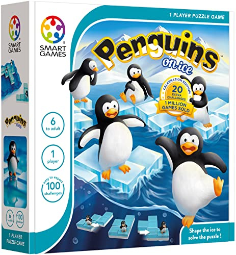 Smart Games - Penguins on Ice, Puzzle Game with 100 Challenges, 6+ Years