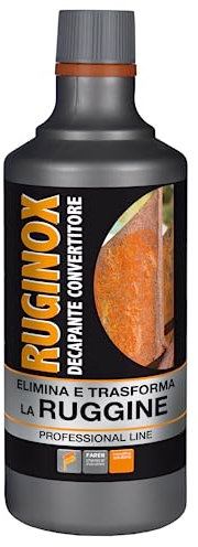 Faren RUGINOX, Decapante e Convertitore di Ruggine,rimuove ossidazioni con azione immediata,Non forma strati,stuccabile e verniciabile dopo il trattamento,750 ml