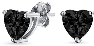 Boucles D'Oreilles Classiques Pour Mariée En Zircon Cubique Petit .5-AAA CZ Solitaire En Forme De Cœur Plaqué Or Rose Jaune En Argent Sterling .925 5 6 7 8 MM Couleurs De Pierre De Naissance
