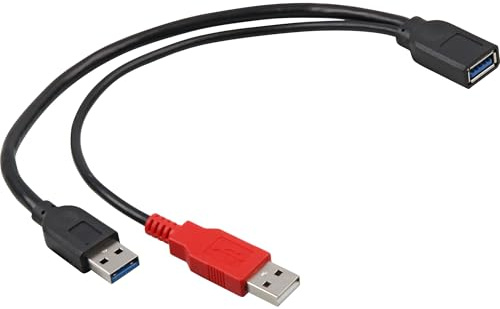 Delock Y-Anschluss USB 2.0 A auf 2x USB 2.0 A Kabel (0,3m), Schwarz/Rot