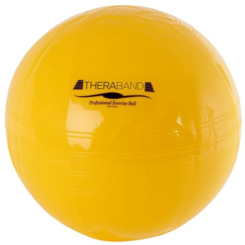 THERABAND Exercise Ball – 45cm Yoga, Pilates & Gym Ball for Core Strength, Stability & Balance – Anti-Burst Sphere for Physio & Office Sitting – Durable, Non-Slip, with Inflation Adaptor