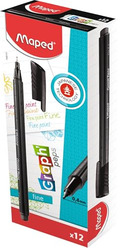 Maped 749111 Fineliner Graph'Peps, 12erPack, schwarz