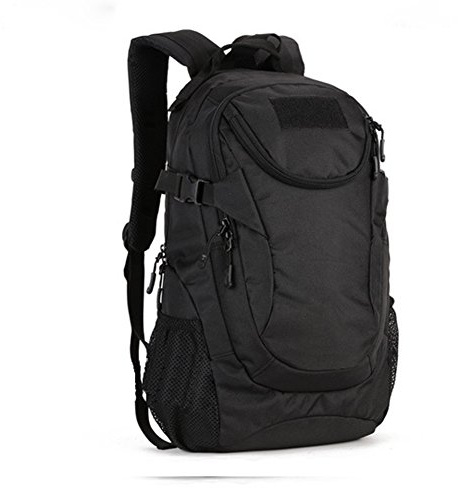 YAAGLE Herren Damen Army Military Casual Wasserdicht strapazierfähigem Nylon Mehrzweck-Outdoor Sport Radfahren Wandern Reise Picknick 35,6 cm Laptop Rucksack Buch Schultasche Schwarz Camouflage Braun M schwarz - schwarz