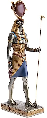 lachineuse - Estatua Ra de 31 cm - Dios egipcio - Figura decorativa egipcia - Figura de objeto egipcio - Cabeza de halcón de pájaro águila - Busto egipcio - Idea de regalo original decoración interior