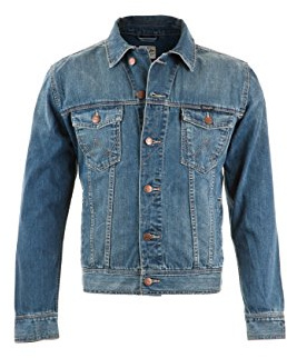 Wrangler Herren Classic Denim Jacket Jeansjacke, Blau (Mid Stone), L