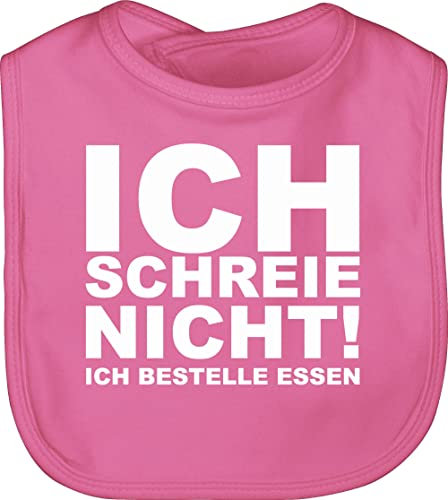 Shirtracer Baby Lätzchen - Sprüche - Ich schreie nicht, ich bestelle Essen! - Unisize - Pink - für babys geschenke lustige babysachen spruch eat babylätzchen babygeschenk lustig
