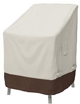 Amazon Basics Lot de 2 housses pour fauteuils, Beige+brun Clair