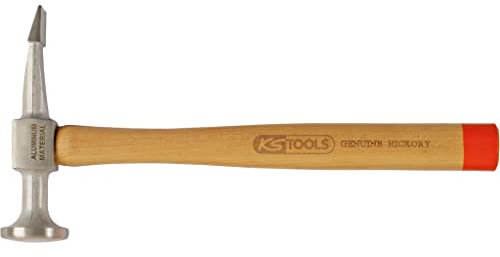 KS Tools 700.1490 Aluminium-Karosserie-Flachspitzhammer gewölbter Kopf, rund/flachspitz