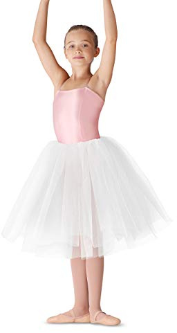 Leo Big Girl's Girl's 20 Soft Tulle Juliet Dance Tutu Skirt Childrens Costume, white, One Size