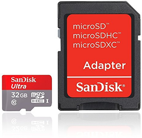 SanDisk Ultra - Tarjeta de memoria microSDHC UHS-I de 32 GB con adaptador SD, velocidad de lectura hasta 80 MB/s, Clase 10