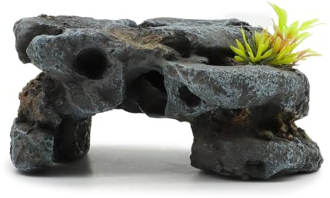 Amtra Deko Roccia Giapponese - Decorazione in Resina atossica per Acquari, Accessorio Ornamentale subacqueo, Decorativo rifugio nascondiglio, Dipinto a Mano, Dimensione 7 * 15,5 * 10 cm
