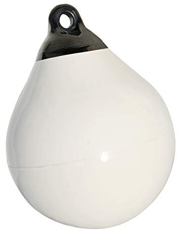 Taylor Made Tuff End Buoy, White (9) – Flexible, Strong, Marine-Grade Vinyl Buoy for 25-40 Foot Boats – Easy-to-use, Trivalve™ Inflates with Standard Ball Pump – 2020108079