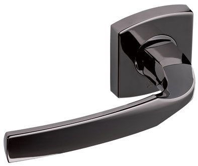 Vachette Poignée de Porte ARTIS - Béquille et Rosace Carrée Solidarisées Bec de Cane - pour Portes Épaisseur 30 à 48mm - en Zamak - Carré 7mm - Sous-Rosace Comprise - Garantie 10 Ans - Diamant Noir