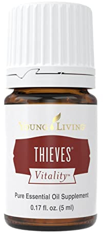Young Living Thieves Vitality Essential Oil Blend | 5 ml | Warm Spicy Herbal Aroma for Diffusers, Massage & Aromatherapy | Clove, Lemon, Cinnamon, Eucalyptus & Rosemary Blend | Seed to Seal Quality