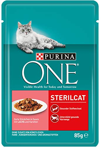 PURINA ONE Katzennassfutter, hochwertige Katzennahrung, reich an Vitaminen und Mineralstoffen, 24er Pack (24 x 85 g Beutel)