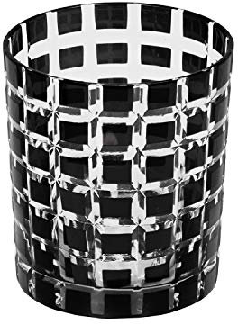 EDZARD Lot de 4 Verres en Cristal Marco, Noir, Verre taillé à la Main, Hauteur 9 cm, capacité 0,25 l