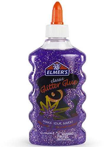 Elmer's Liquid Glitter Glue, Washable, Purple, 6 Ounces, 1 Count - Great For Making Slime