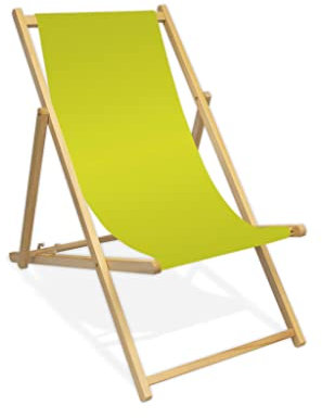 MultiBrands Liegestuhl, Holz, ohne Armlehne, klappbar (Lemon)