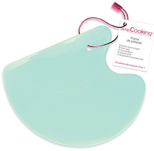 ScrapCooking - Corne de Pâtisserie - Pour Racler & Couper vos Pâtes à Pain, Pâtisserie, Pizza - Ustensile Corne de Pâtissier Professionnelle Raclette Grattoir - Plastique - Vert d’Eau - 5173