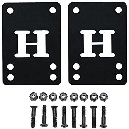 H Block Skateboard Black Riser Pads 1/8 in & 1 in Phillips Hardware Nuts & Bolts