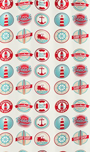 Kleine Wolke 5269148305 Duschvorhang Button, 180 x 200 cm, Multicolor