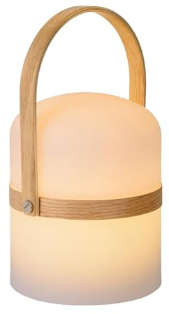 LUCIDE JOE - wiederaufladbare Tischlampe Innen/Außen - Akku/Batterie - Ø 14,5 cm - LED Dim. - 1x3W 3000K - IP44 - Weiß
