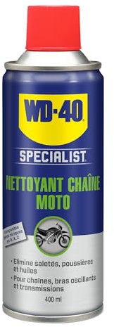 WD-40 Specialist Moto • Nettoyant Chaîne • Aérosol • Sèche rapidement • Ne laisse pas de résidus • Aide à réduire l'usure • 400 ML