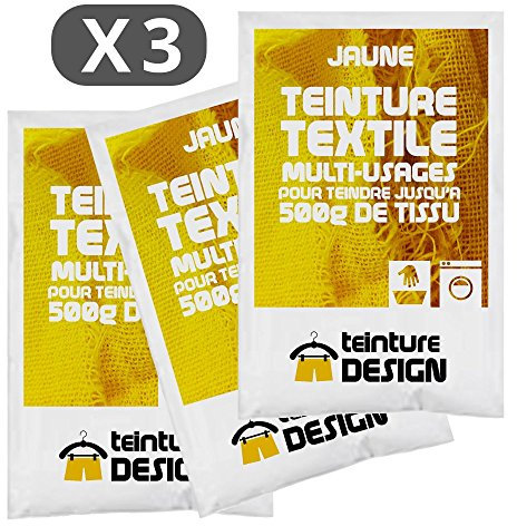 Lote de tintes para textiles, 3 unidades, color amarillo
