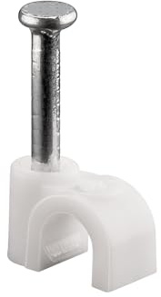 goobay 17076 Kabelschelle 100er Set / Kabelhalterung zur Kabel Befestigung bis zu 4mm Durchmesser / Kabelklemme mit Nagel für Wand, Türrahmen, Ecken und Aufputz / 100 Stück / Weiß