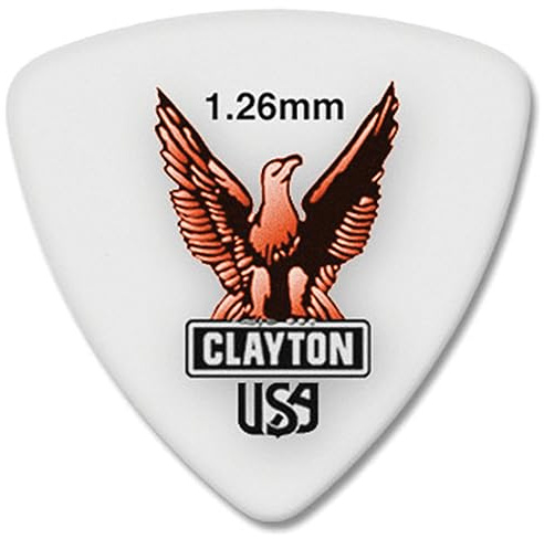 Clayton Plectrum Acetal Polymer Pack of 12 1.26mm Clayton Eagle Rounded Triangle