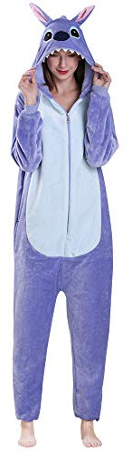 Yimidear® Unisexe Hot Adulte Pyjamas Cosplay Costume d'animal Onesie de Nuit de Nuit,L,Blue Stitch