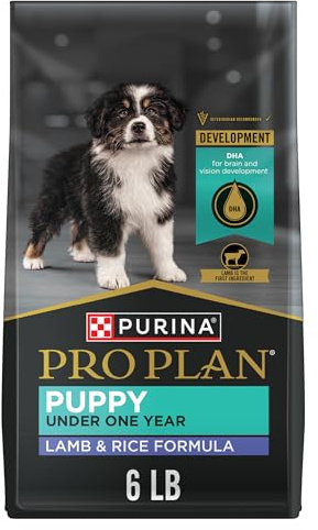 Purina Pro Plan High-Protein Lamb and Rice Formula Dry Puppy Food With Real Lamb as First Ingredient and DHA, 6 lb. Bag