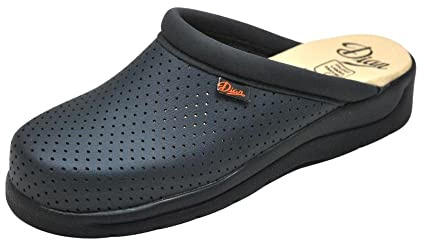 DIAN Pisa Zueco de Microfibra Técnica D'COVER Oeko-Tex Perforada, Sra+E+OB, Azul, Talla 38 EU