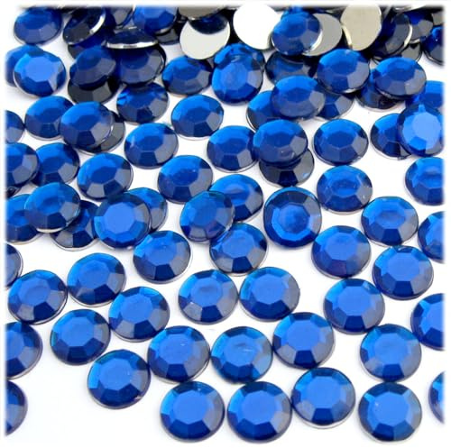 The Crafts Outlet 144pc Rhinestones Round 10mm - Flatback Royal Blue