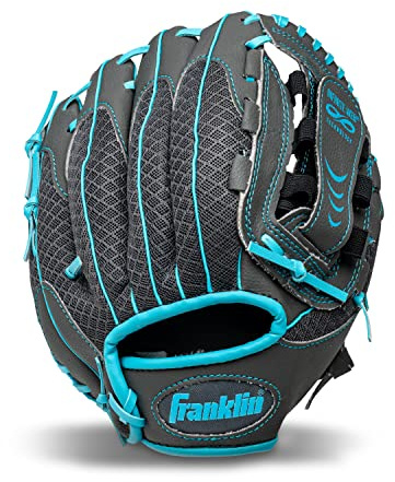 Franklin Sports Série Teeball Infinite Web/Shok-Sorb Combo Gant de Baseball 26,7 cm, Mixte, 22750, Graphite/Blue, 10.5 inches