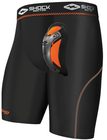 Shock Doctor Ultra Pro Compression Shorts Supporter with Ultra Cup Protector, Moisture-Wicking Fabric and Multi-Layer Protection, Black, Adult-L