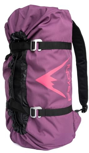 Psychi - Borsa per corde da scalata, con telone, fibbie e fasce da trasporto, Purple