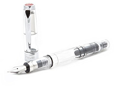TWSBI Diamond 580, Dispenser, Piston Fountain Pen, Nib F Fountain Pen, Demonstrator Clear