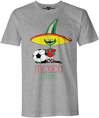Retro Pique Mexico 86 - Distressed Print Herren Football World Cup T Shirt