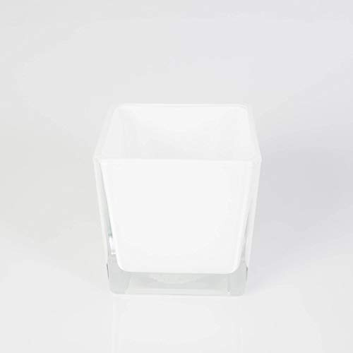 INNA-Glas Kantigt te-ljusglas Kim, vitt, 10x10x10 cm
