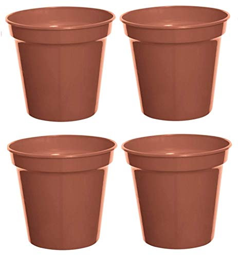 4 x 20cm 8 Plastic Terracotta Cultivation Plant Pots for Garden & Flowers